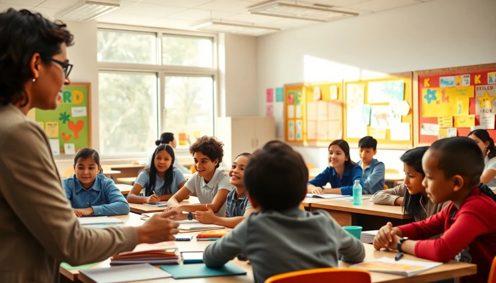 Engaged students collaborating in a dynamic classroom environment focused on Education.