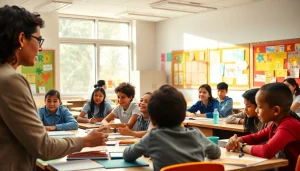 Engaged students collaborating in a dynamic classroom environment focused on Education.