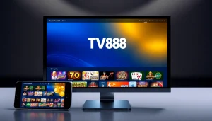 TV88 logo on a modern digital casino interface promoting safe online gaming.