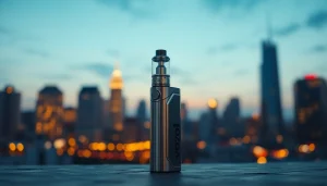 Erleben Sie die neueste vozol Vape mit modernem Design vor einer urbanen Skyline.