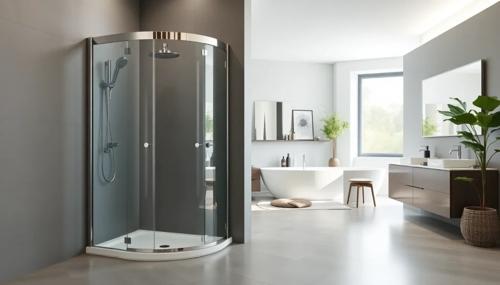 Entdecken Sie die moderne sonni Duschkabine mit eleganter Glaskonstruktion in einem stilvollen Badezimmer.