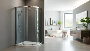 Entdecken Sie die moderne sonni Duschkabine mit eleganter Glaskonstruktion in einem stilvollen Badezimmer.