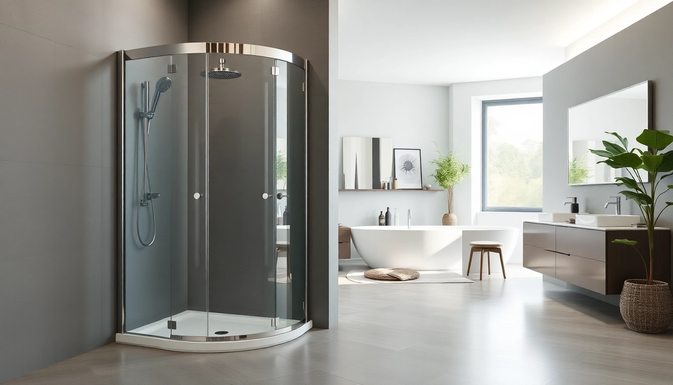Entdecken Sie die moderne sonni Duschkabine mit eleganter Glaskonstruktion in einem stilvollen Badezimmer.