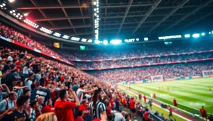 스포츠중계 실시간 중계 상황에서 팬들이 응원하는 열기를 담은 장면