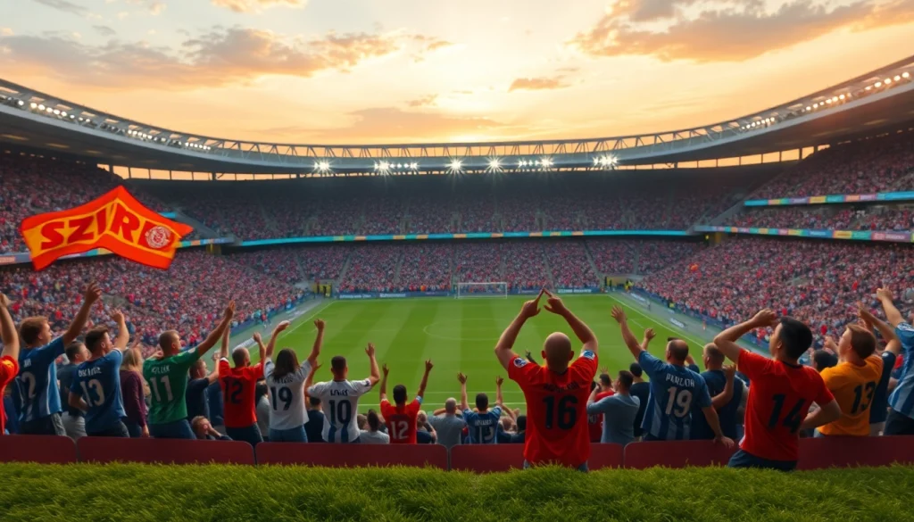 해외축구중계 중 재미있게 응원하는 팬들의 모습