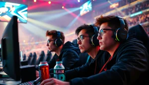 Engaged professional gamers in action during an exciting esports tournament featuring 79king gameplay.