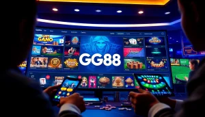 Engaging online casino interface featuring GG88. Explore gaming options like slots and live dealers.