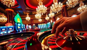Experience the excitement of luck8 with vibrant roulette and poker action in a luxurious casino setting.