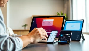 Sogou输入法 features displayed on multi-device setup, highlighting innovative input efficiency.