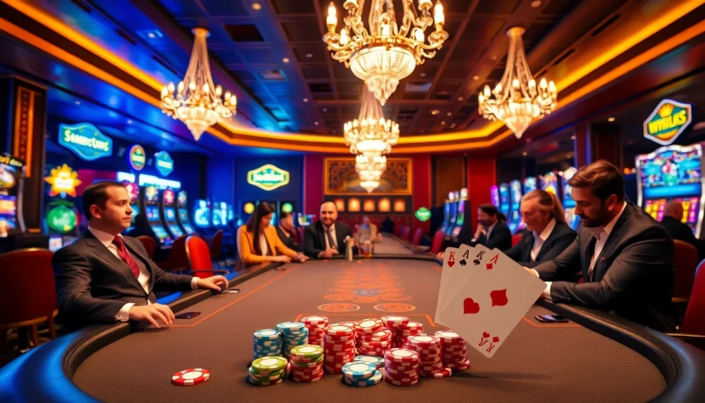 Experience the excitement of u888 love at a luxurious casino poker table with vibrant atmosphere.