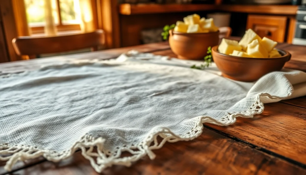 Kaasdoek met een rustieke uitstraling, perfect voor het maken van kaas.