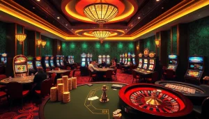 Experience the excitement at f8bet trang chủ with vibrant casino tables and slot machines.