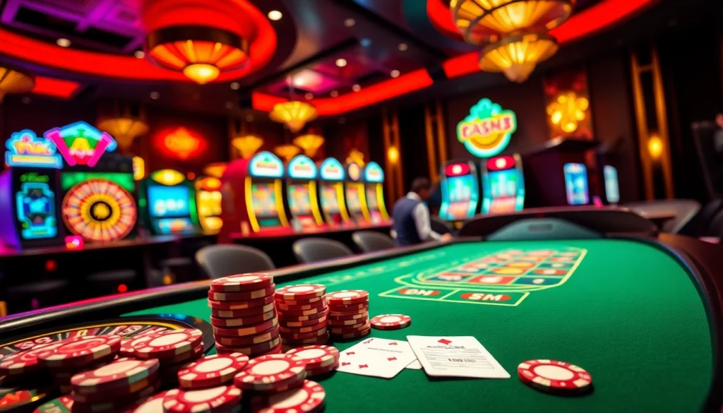 Exciting poker game at a casino highlighting the dynamic action of 7m entertainment.