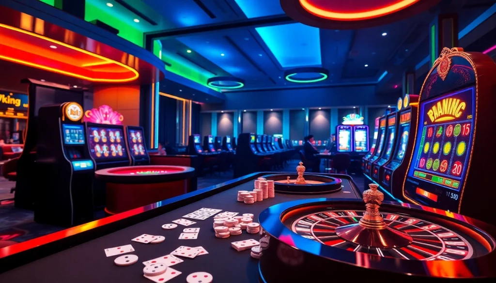 79king casino scene with poker chips, cards, and a dynamic roulette wheel promoting excitement in online gambling.