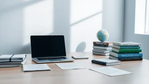 Traducteur assermenté russe travaillant dans un espace de traduction professionnel.