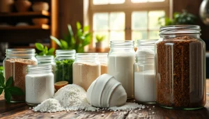 Discover bulk sweetener options displayed in jars, showcasing their natural textures and colors.