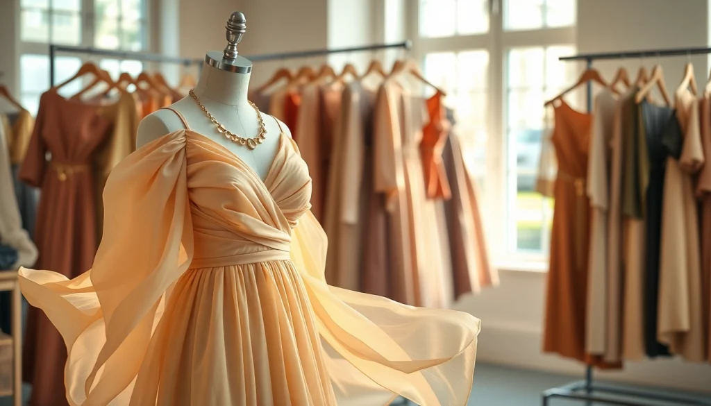 Rivelle showcases elegant women’s fashion in a beautifully styled boutique setting.