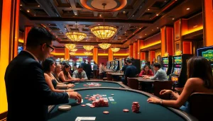 Exciting gambling action at 789F casino with vibrant tables and players enjoying games.