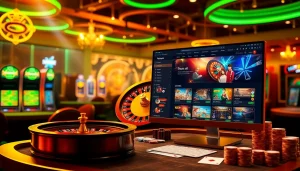 Exciting online casino scene at https://riobett.com.br with roulette and vibrant gaming elements.