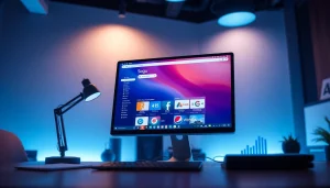 Sogou浏览器下载 interface displayed on a modern computer screen in a dynamic workspace.