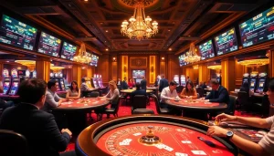Experience exciting gameplay at KJC COM's luxurious casino, featuring engaging poker and roulette.