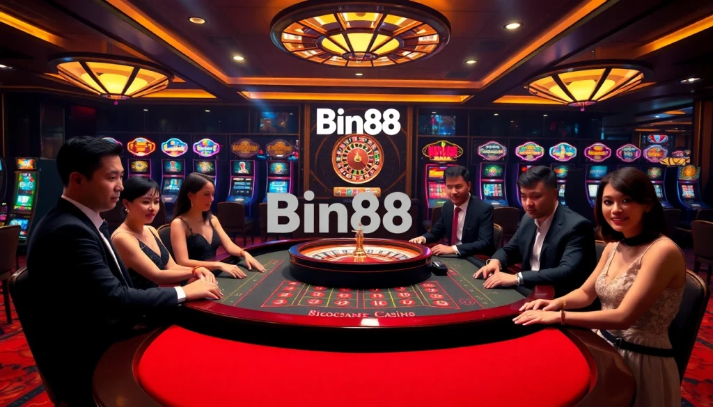 Experience the thrill of Baccarat at Bin88 casino's luxurious tables.