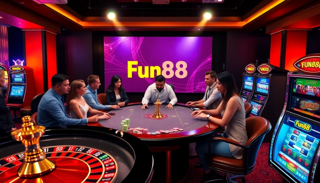 Exciting table games with the Fun88 link prominently displayed, inviting gamblers to play.