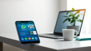 Engaging display of the GB WhatsApp app on a smartphone, showcasing advanced messaging features and customization options.