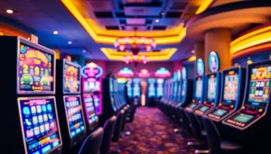 Menangkan slot depo 1k dengan suasana kasino online yang cerah dan penuh warna.