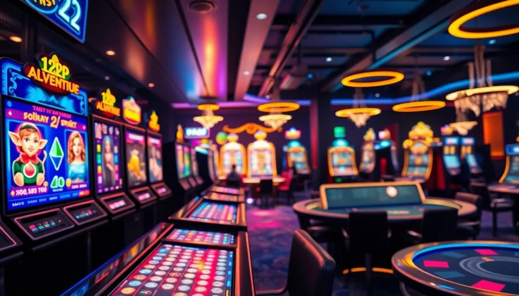 Engaging view of 222O's vibrant online casino interface with dynamic slot machines and live dealers.