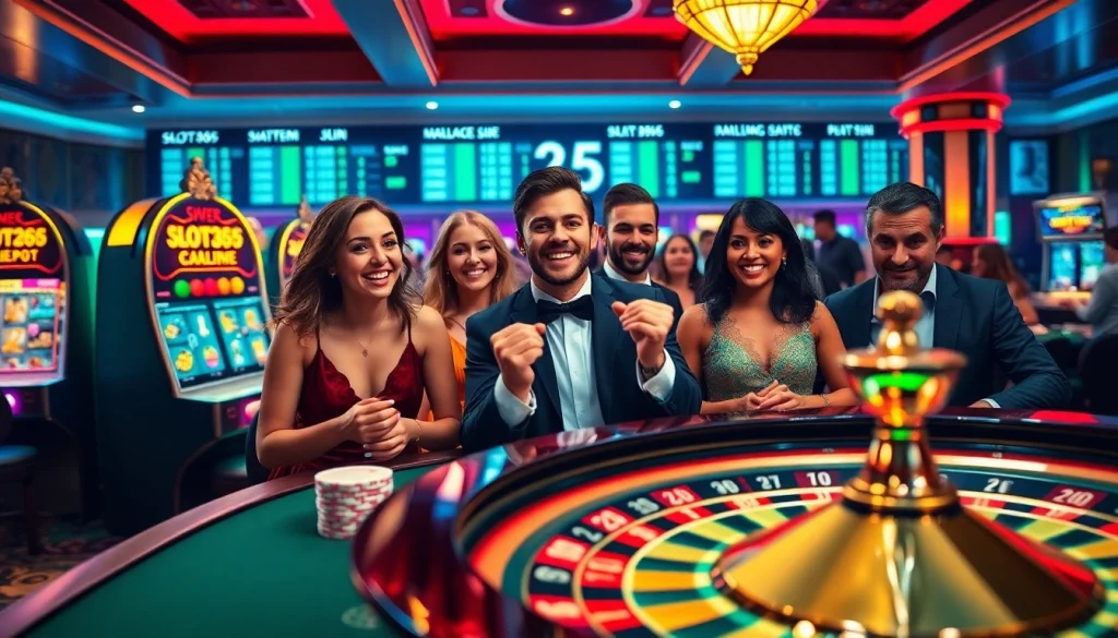 SLOT365 table game experience showcasing thrilling casino action and digital betting in a vibrant setting.