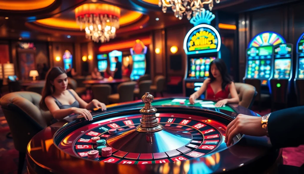 Engaging casino scene featuring players around a roulette table, symbolizing excitement and the hidden wiki official in gambling.