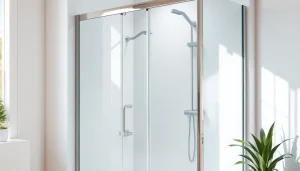 Elegante duschkabine 90x90 komplett in modernem Badezimmer für stilvolles Duschen.