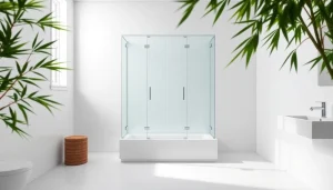 Duschkabine 100x100 mit elegantem Design in modernem Badezimmer.