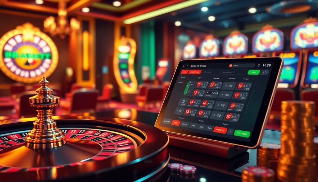 Experience the excitement of BRABET with an immersive online casino atmosphere showcasing betting action and luxury.