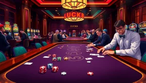 Tham gia các trận chơi đầy kịch tính tại LUCK8 với bàn casino sống động, chip poker và không khí sôi động.