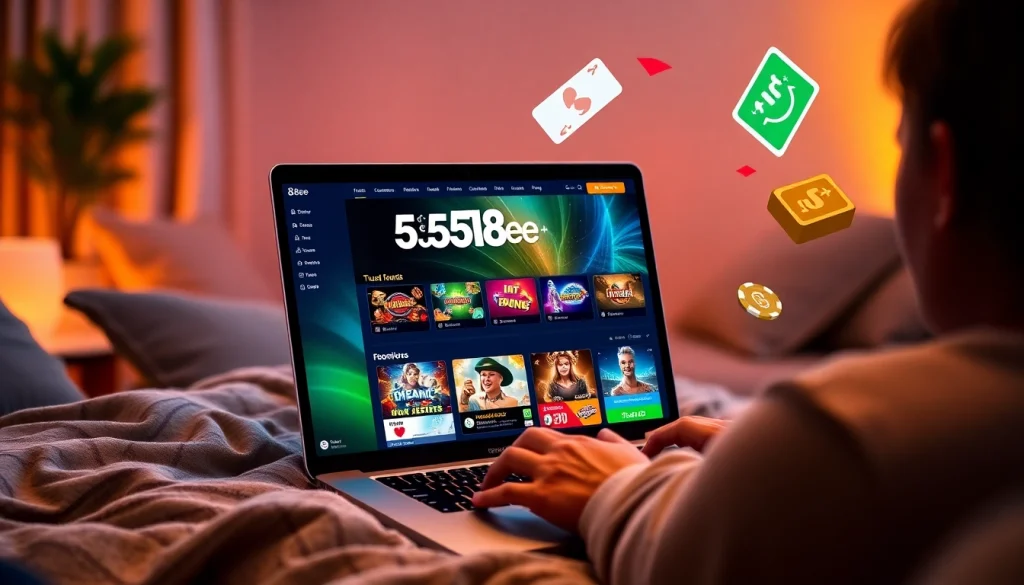 Engaging visual of 58ee online casino platform showcasing diverse games and a welcoming atmosphere.