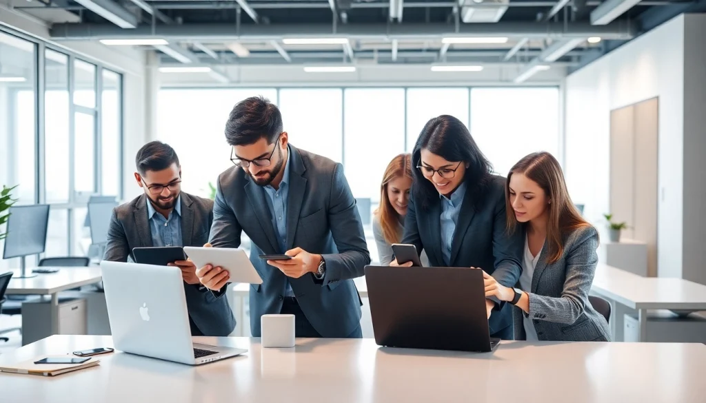 Enhance efficiency in AI claims processing with a dedicated team collaborating in a modern office.