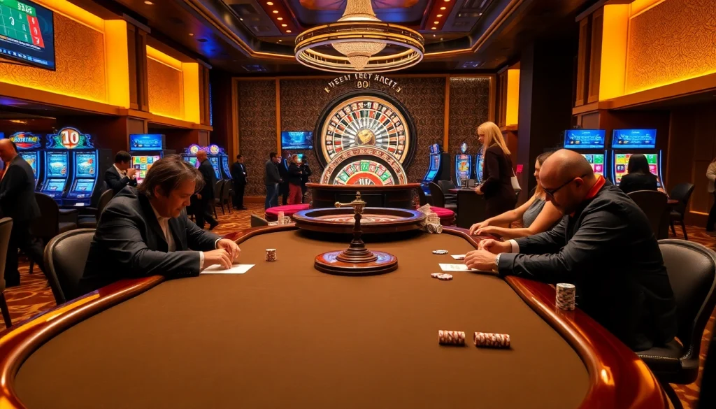 Experience the thrill of new88bet with a luxurious casino scene showcasing high-stakes poker and vibrant gaming elements.