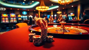 Experience the thrill of winning at https://789pp.nl/ with a vibrant casino scene showcasing luxury gaming.