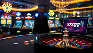 Experience the thrill of xxgg in a luxurious casino environment with roulette and slot machines.