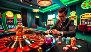 Exciting casino gameplay featuring 388bet roulette wheel and poker chips in a luxurious setting.