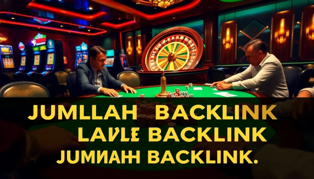 Engage with the excitement of a casino poker table, illustrating JUMLAH BACKLINK importance.