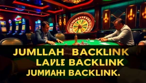 Engage with the excitement of a casino poker table, illustrating JUMLAH BACKLINK importance.