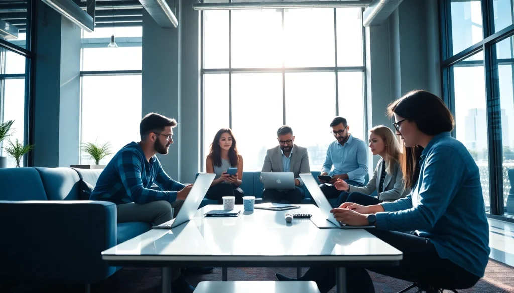 Engaging teamwork for an AI integration service provider showcasing technology and collaboration.