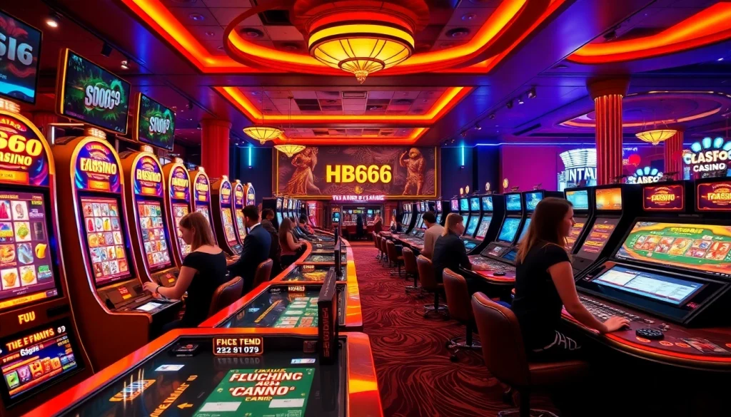 Exciting online casino gaming scene at HH666 with vibrant graphics and live dealers