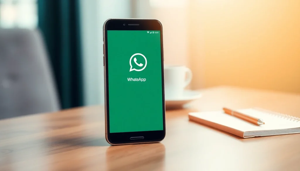 GB WhatsApp interface displayed on a smartphone in a cozy setting