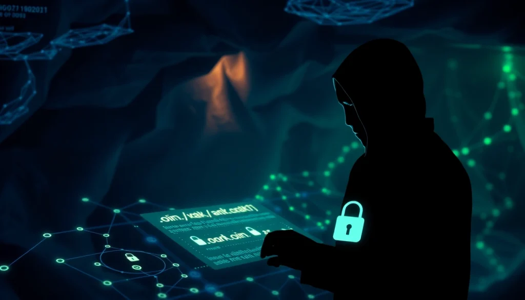 The Hidden Wiki digital interface showcasing .onion links in a mysterious dark web environment