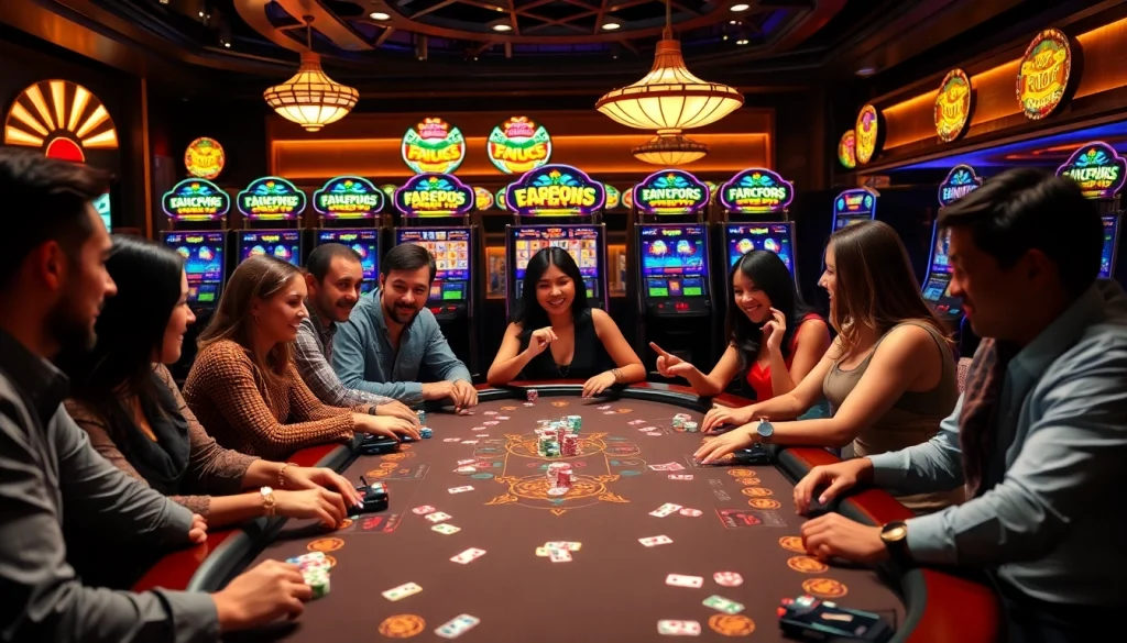 Players engaging in thrilling gameplay at https://thabethome.com/, showcasing excitement and strategy in a luxurious casino environment.
