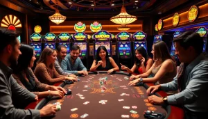 Players engaging in thrilling gameplay at https://thabethome.com/, showcasing excitement and strategy in a luxurious casino environment.